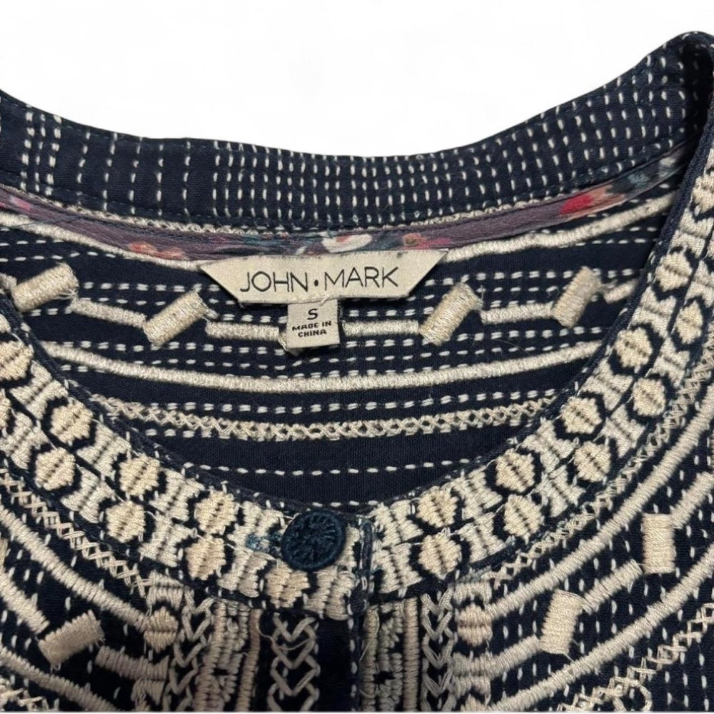 John Mark Women’s Small Boho Patchwork Tunic Blouse Embroidered Oversized Floral - Picture 6 of 6
